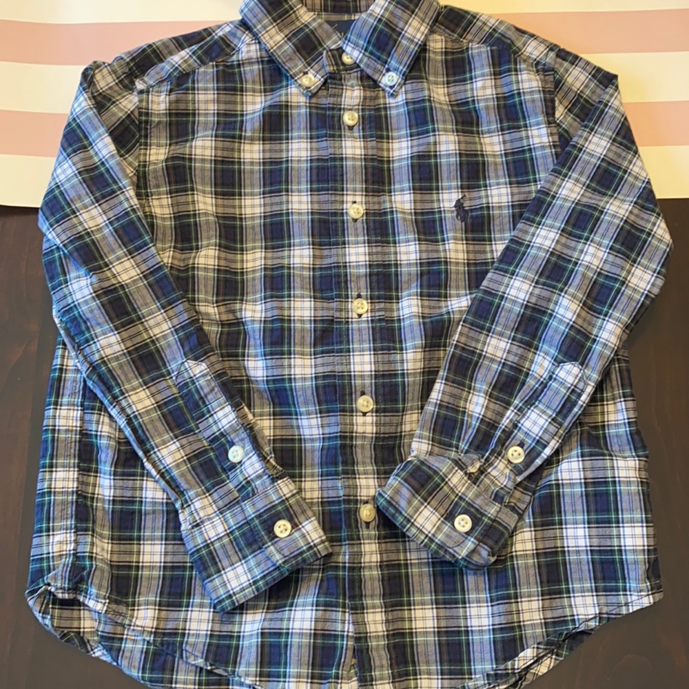 Ralph Lauren plaid button down shirt 4T